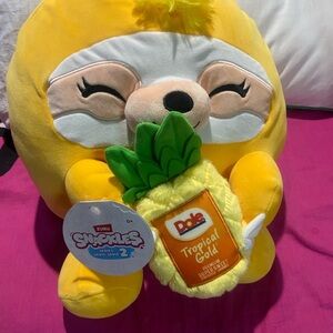 Zuru Snuggles Yellow Sloth Plush with Dole Pineapple